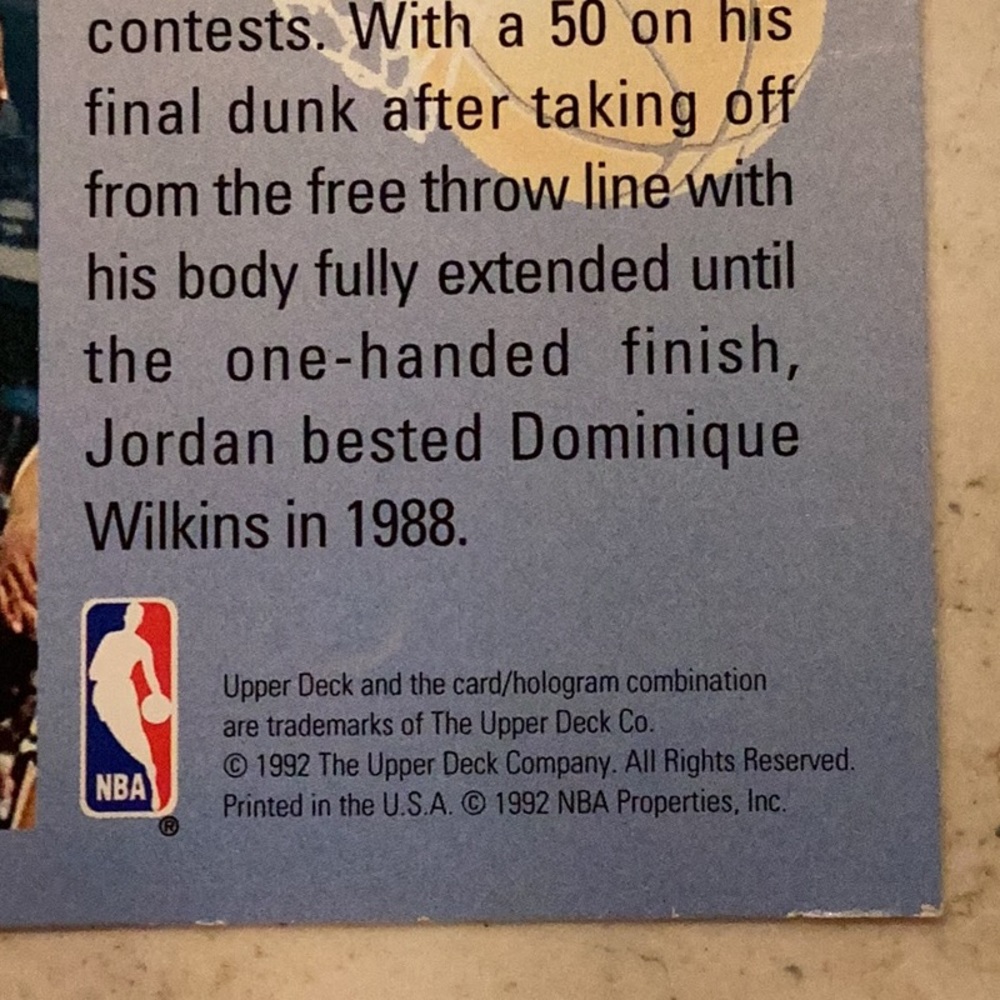 Michael Jordan 1992-93 Upper Deck 453 Champ Basketball Card NBA #453 1992 - Picture 3 of 4
